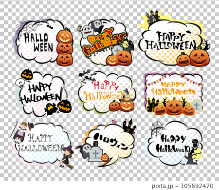 Autumn cute Halloween illustration material collection 105692470