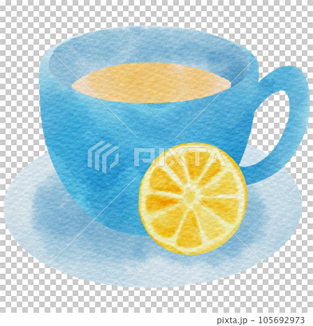 cup of tea with lemon  slices 105692973