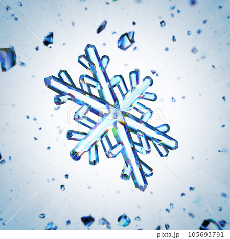 Snowflakes Blue Ice Crystal Winter Symbol 105693791