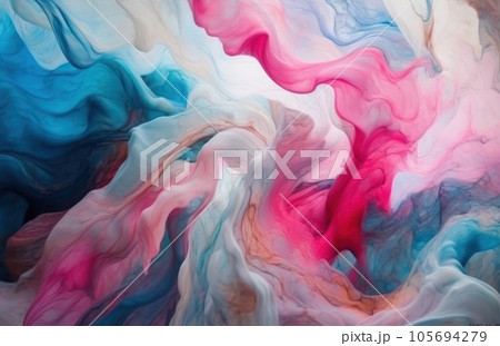 Abstract pink and blue background. Paint movement in water. AI Generative. 105694279