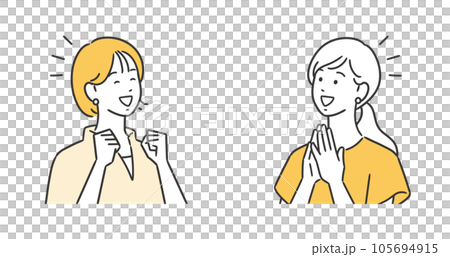Illustration of a working woman/housewife who is happy with a smile Illustration of a working woman/housewife who is happy with a smile 105694915