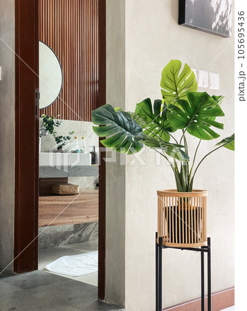 View from living room on bathroom interior View from living room on bathroom interior 105695436