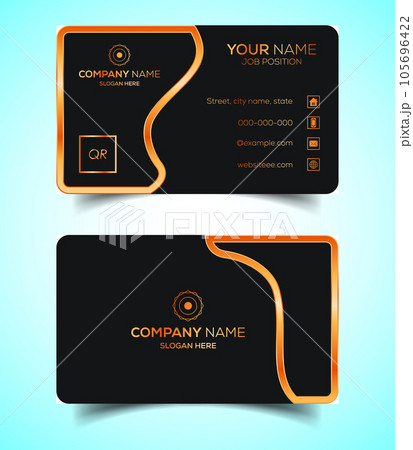 Double-Sided Luxury, Modern and Elegant Business Card Design Template. Vector Illustration 105696422