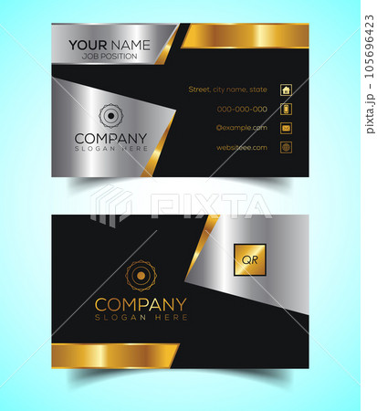 Double-Sided Luxury, Modern and Elegant Business Card Design Template. Vector Illustration Double-Sided Luxury, Modern and Elegant Business Card Design Template. Vector Illustration 105696423