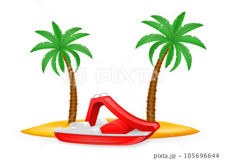 pedal boat bike for walking on the water vector illustration 105696644