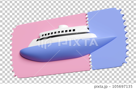 3d cruise ship ticket booking, summer travel service, planning traveler's tourism isolated. 3d render illustration 105697135