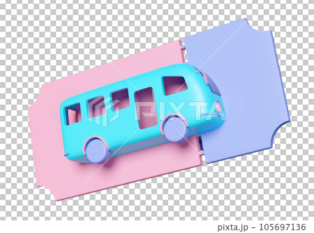 3d bus ticket, travel service, planning traveler tourism isolated. 3d render illustration 105697136