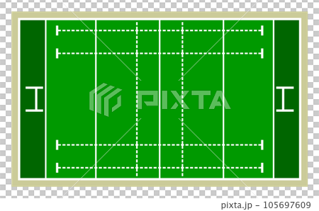 Flat illustration of a rugby field popular in sports 105697609
