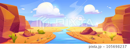 Grand canyon mountain landscape vector background 105698237