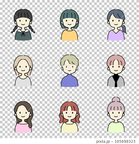 girl simple illustration icon 105698323