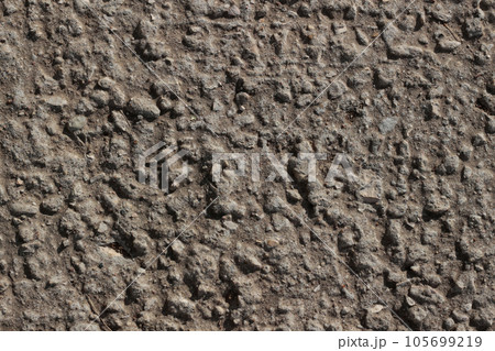 Photo of gray natural concrete old wall texture. Grey washed cement surface. Horizontal. 105699219