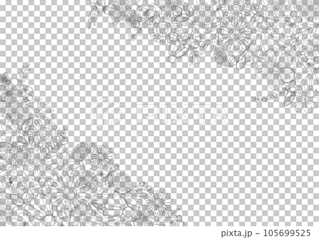 美麗的線描植物背景素材 105699525