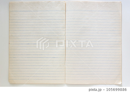 Old vintage open lined paper background Old vintage open lined paper background 105699886