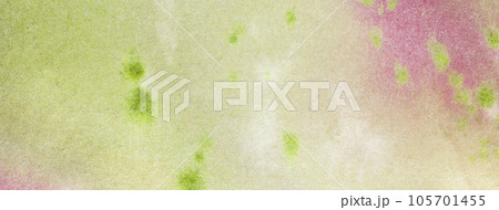 Abstract art background light purple and green colors. Watercolor painting on canvas with olive stains. 105701455