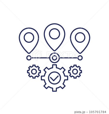logistics optimization line icon, vector logistics optimization line icon, vector 105701784