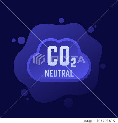 carbon neutral icon, zero co2 emission vector 105701815