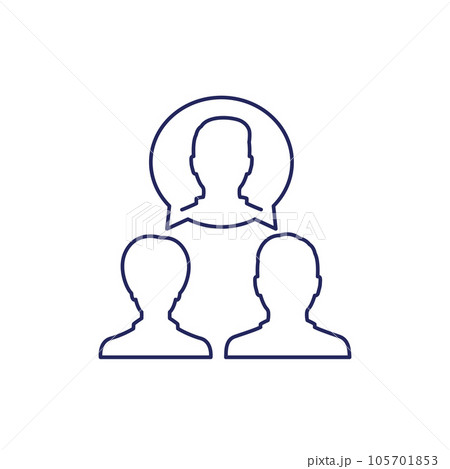 mediator line icon with man and woman mediator line icon with man and woman 105701853
