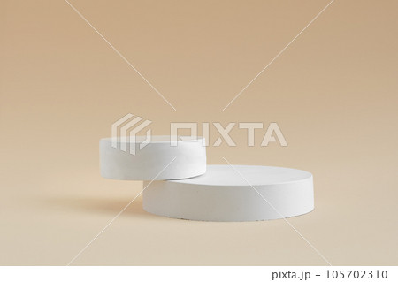 Podium for Cosmetic, Soap, Items Presentation. Abstract Minimal Geometric Sphere. Cylinder Two Forms, Soft Shadow. Scene to Show Product, Object. Showcase Display Case. Stand. Studio Color Backdrop Podium for Cosmetic, Soap, Items Presentation. Abstract Minimal Geometric Sphere. Cylinder Two Forms, Soft Shadow. Scene to Show Product, Object. Showcase Display Case. Stand. Studio Color Backdrop 105702310