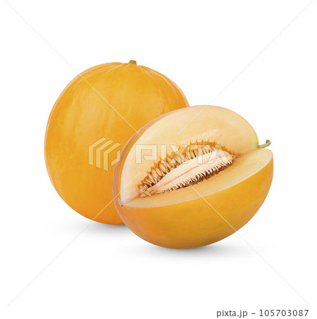 Fresh Cantaloupe isolated on white background 105703087