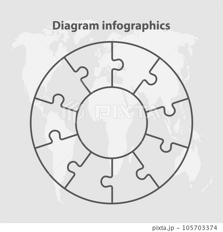 Diagram infographic for 10 steps, circle puzzle 105703374