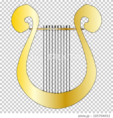 金色のハープ　イラスト素材 105704052