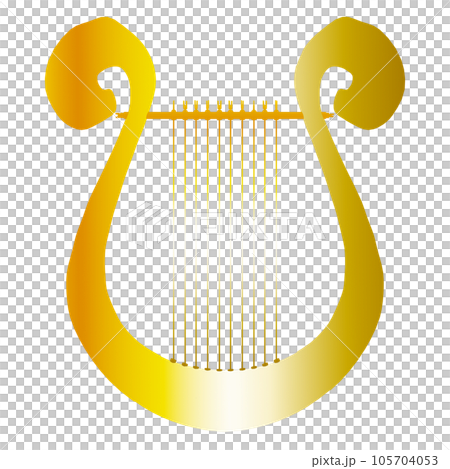 金色豎琴插畫素材 金色豎琴插畫素材 105704053
