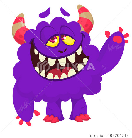 Funny cartoon smiling monster character. Illustration Funny cartoon smiling monster character. Illustration 105704218