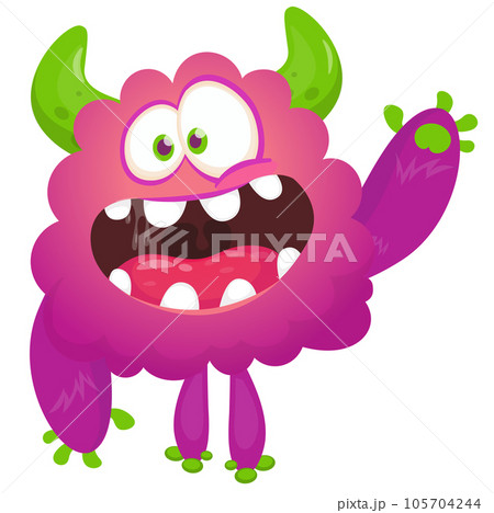 Funny cartoon smiling  monster character. Illustration Funny cartoon smiling  monster character. Illustration 105704244