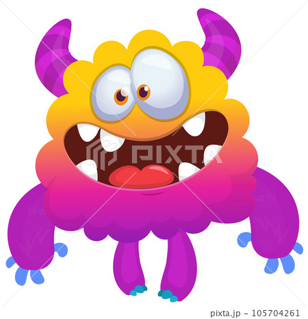 Funny cartoon smiling monster character. Illustration Funny cartoon smiling monster character. Illustration 105704261