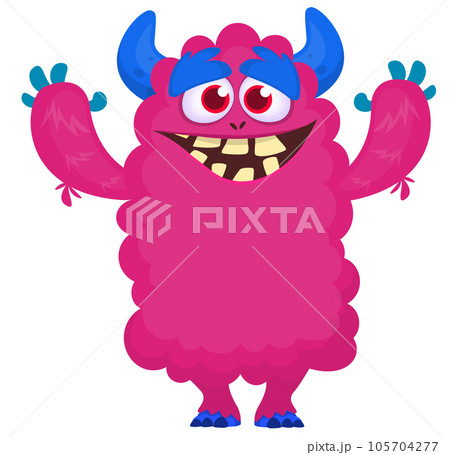 Funny cartoon smiling monster character. Illustration Funny cartoon smiling monster character. Illustration 105704277
