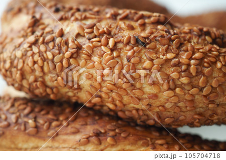 Turkish Bagel Simit on table Turkish Bagel Simit on table 105704718
