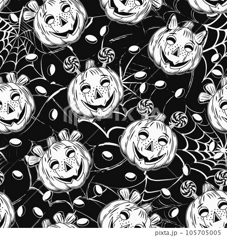Pattern with candy corn, pumpkins like kids Pattern with candy corn, pumpkins like kids 105705005