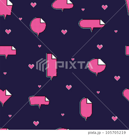Seamless pattern background with pixelated comic speech bubble chats Vector 105705219