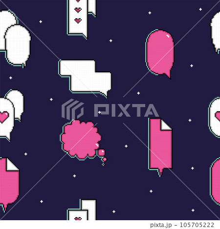 Seamless pattern background with pixelated comic speech bubble chats Vector Seamless pattern background with pixelated comic speech bubble chats Vector 105705222