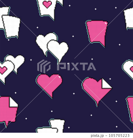 Seamless pattern background with pixelated comic speech bubble chats Vector Seamless pattern background with pixelated comic speech bubble chats Vector 105705223