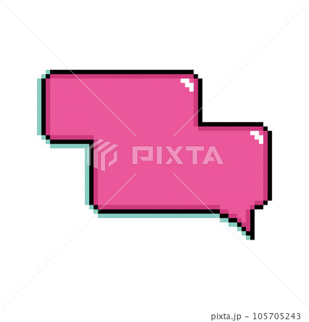 Isolated pink pixelated comic speech bubble chats Vector 105705243