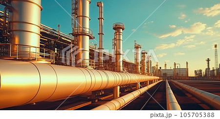 Large oil pipeline and gas pipeline in the process of oil refining and the movement of oil and gas Generative A 105705388
