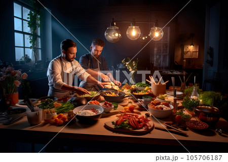 gastronomic festival, where you can see chefs preparing dishes from different cuisines of the world. 105706187