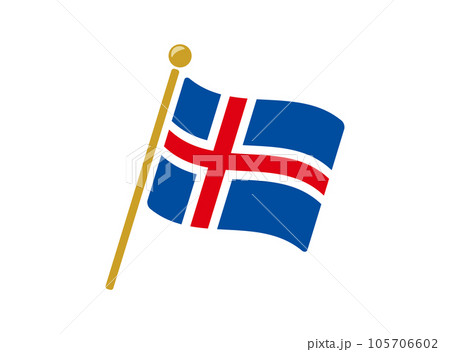 アイスランドの国旗アイコン ベクターイラスト 105706602