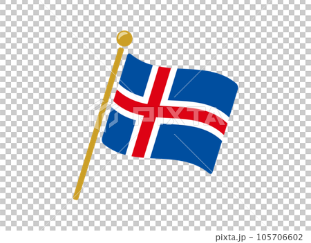 アイスランドの国旗アイコン ベクターイラスト 105706602