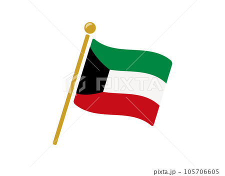 クウェートの国旗アイコン ベクターイラスト クウェートの国旗アイコン ベクターイラスト 105706605