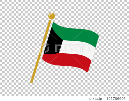 クウェートの国旗アイコン ベクターイラスト クウェートの国旗アイコン ベクターイラスト 105706605