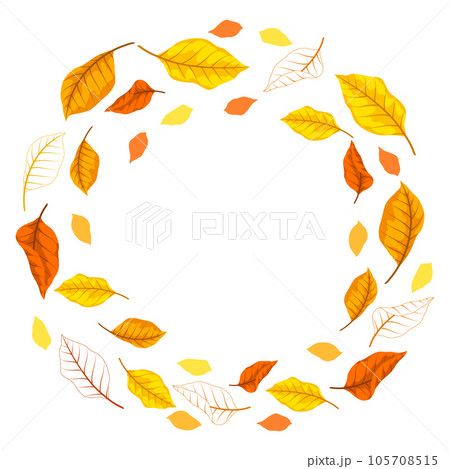 Frame with autumn leaves. Illustration with various foliage. 105708515