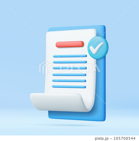 3d White paper task management todo check list 105708544