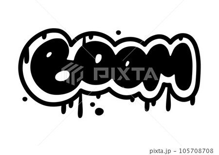 Black Graffiti Boom Inscription as Street Wall Painting Art Vector Illustration 105708708