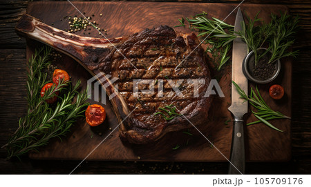 Grilled juicy tomahawk steak 105709176