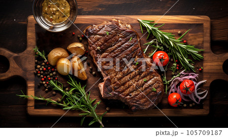 Grilled beef fillet steak 105709187