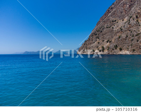 beautiful landscape on the sea, mountains 105710316