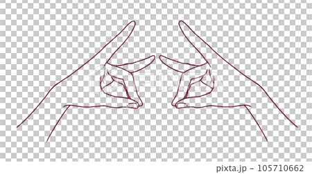 狐の手 手遊び 日本 妖怪 手描きの装飾イラスト 狐の手 手遊び 日本 妖怪 手描きの装飾イラスト 105710662