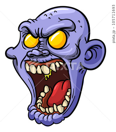 Cartoon funny zombie character design with scary face expression. Halloween vector illustration. Cartoon funny zombie character design with scary face expression. Halloween vector illustration. 105711693